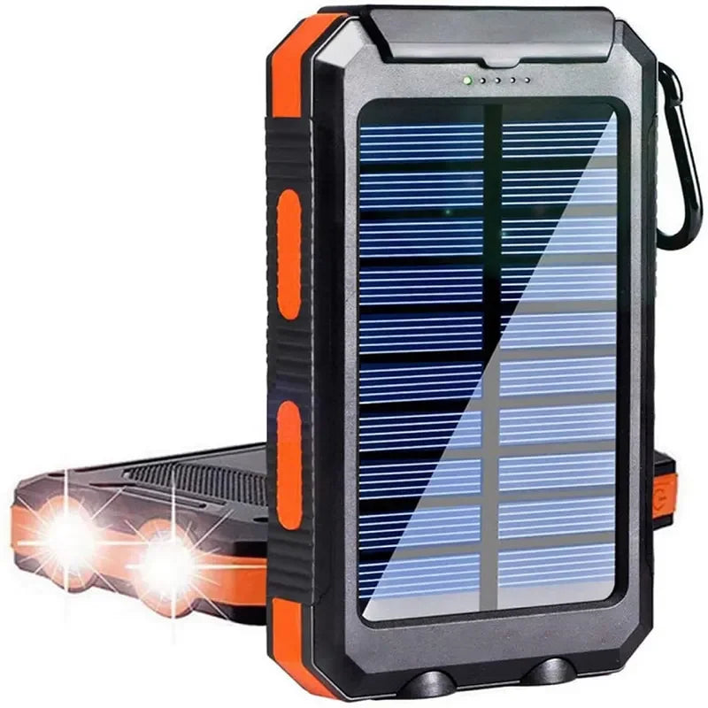 Solar power bank 50000mAh with built-in cable, lightweight and large capacity universal mobile power supply for mobile phones